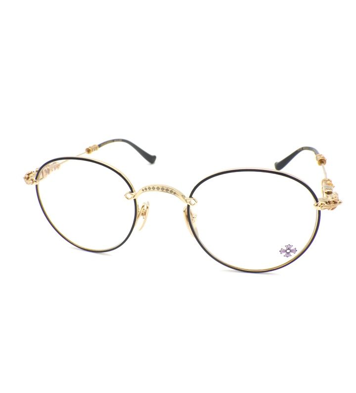 クロムハーツ CHROME HEARTS BUBBA A クロス テンプル メタル フレーム ラウンド サングラス アイウェア 眼鏡 n 10275