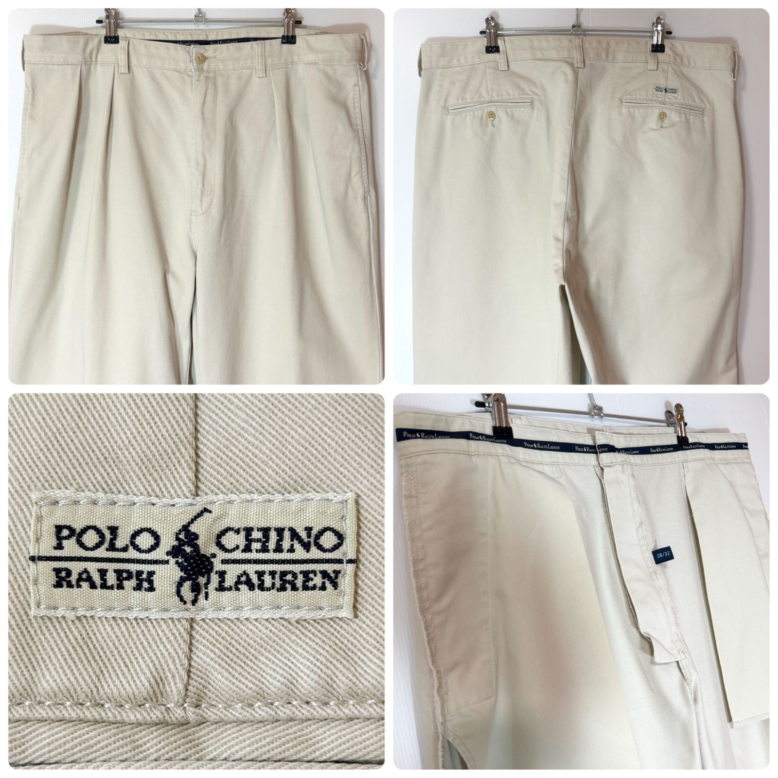 美品 90s Polo Ralph Lauren ポロラルフローレン ツータック チノパン