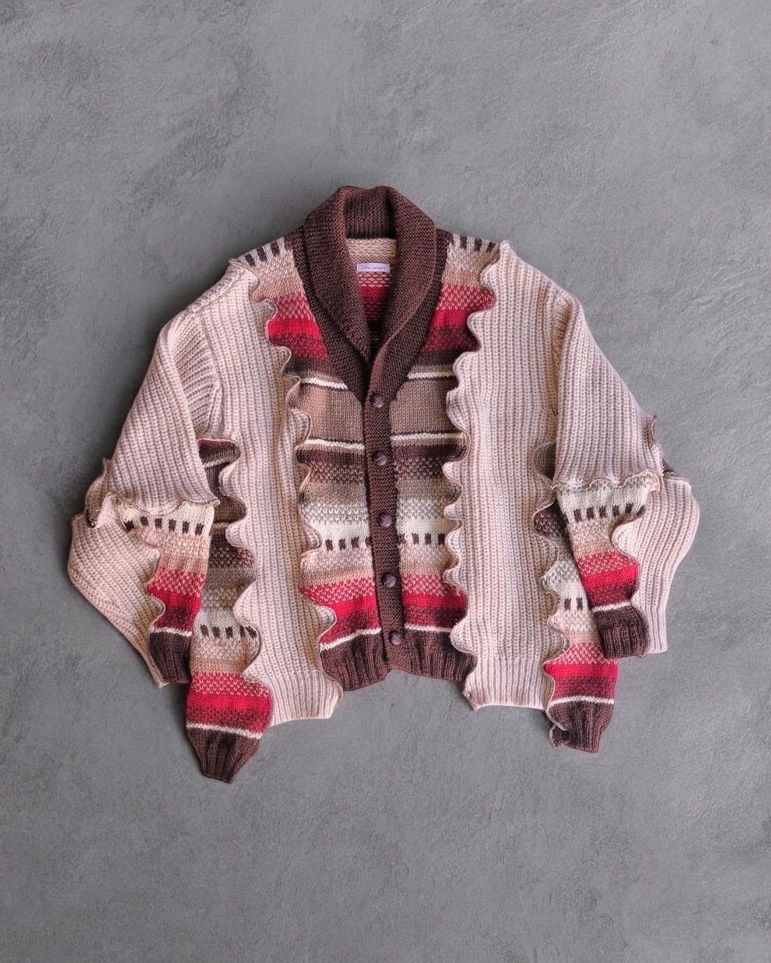 mellow remake volume silhouette cardigan 一点物 リメイク 古着 メロウ パッチワーク ビッグシルエット カーディガン