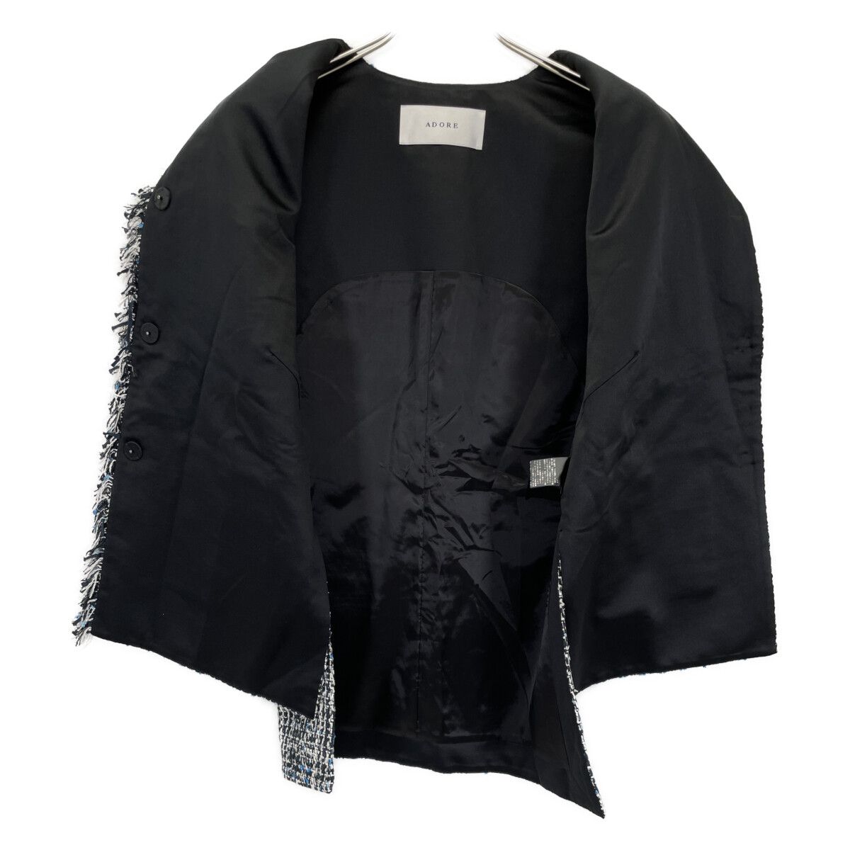 アドーア　25年　ファンシーツイードジレ　ジャケット　黒　38 ◇ファンシーツィードジレ | アドーア(ADORE) | マルイウェブチャネル