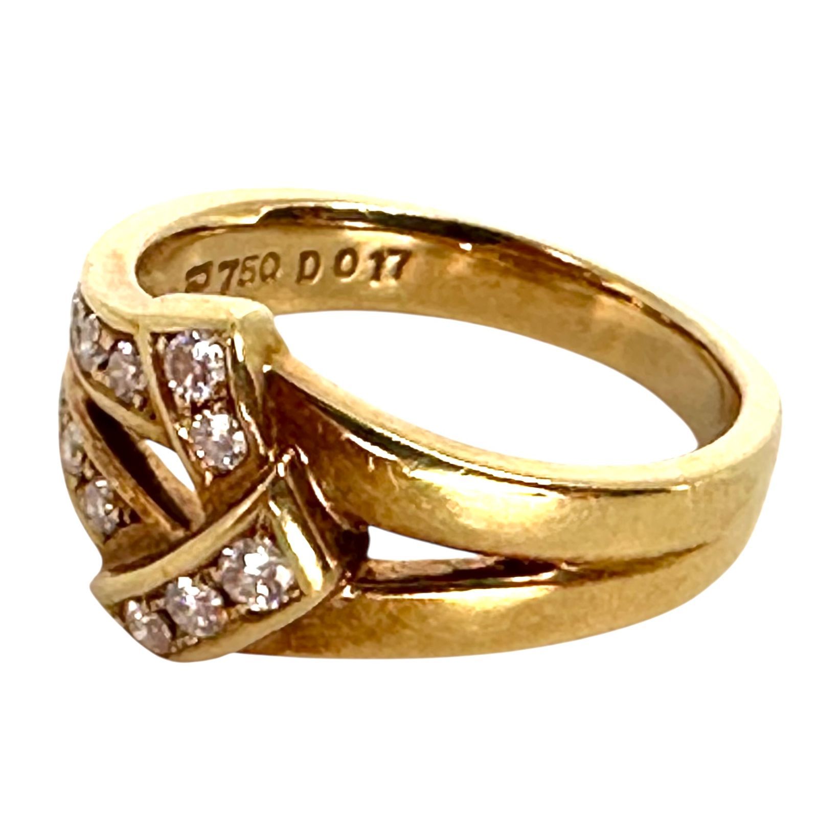 K18 リング 10号 5.7g 0.17ct レディース 指輪 アクセサリー