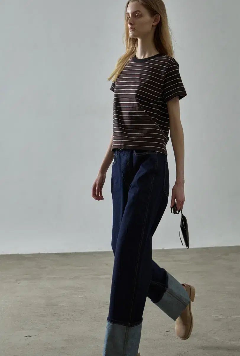 FACADE PATTERN ターンアップ ストレート デニム 딥 Indigo L