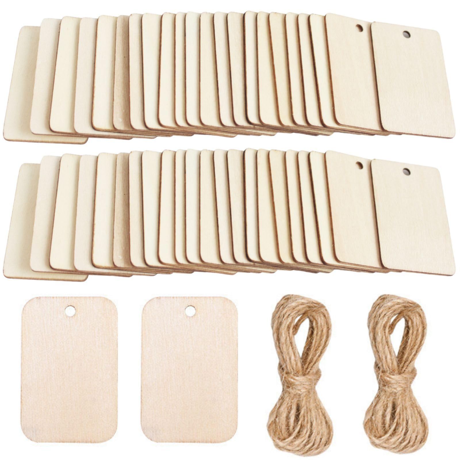 商品 タグ ボトル 木片 木材 長方形 チップ ボトルキープ 木材タグ ボトルネームプレート 長方形板 ひも付き HOTQ 入