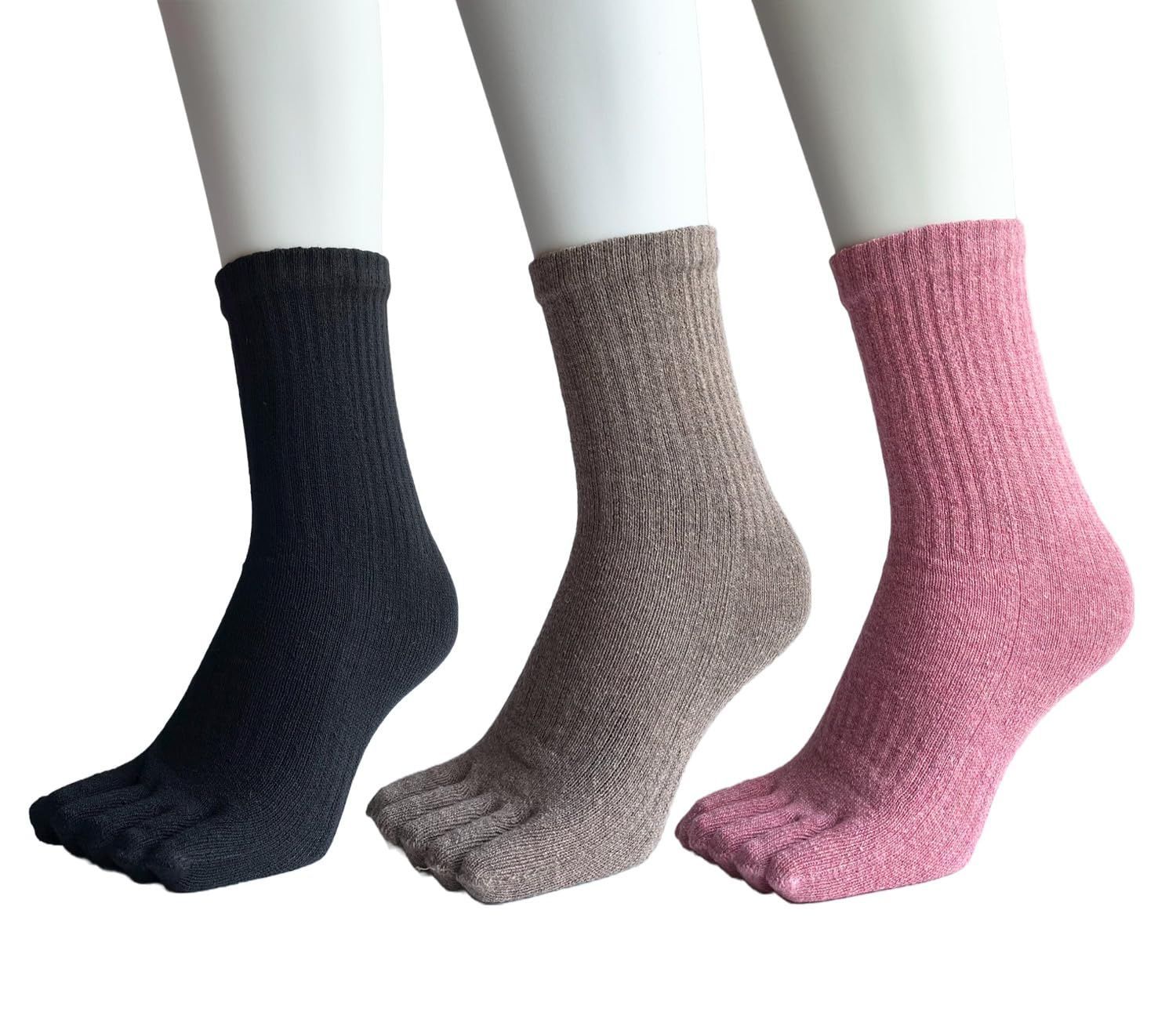 商品 厚手 冷え取り 秋 口ゴムゆったり 冬用 5本指靴下 23 25 cm 毛混 あったか 3足セット 色お任せ レディース A 33 5本指ソックス