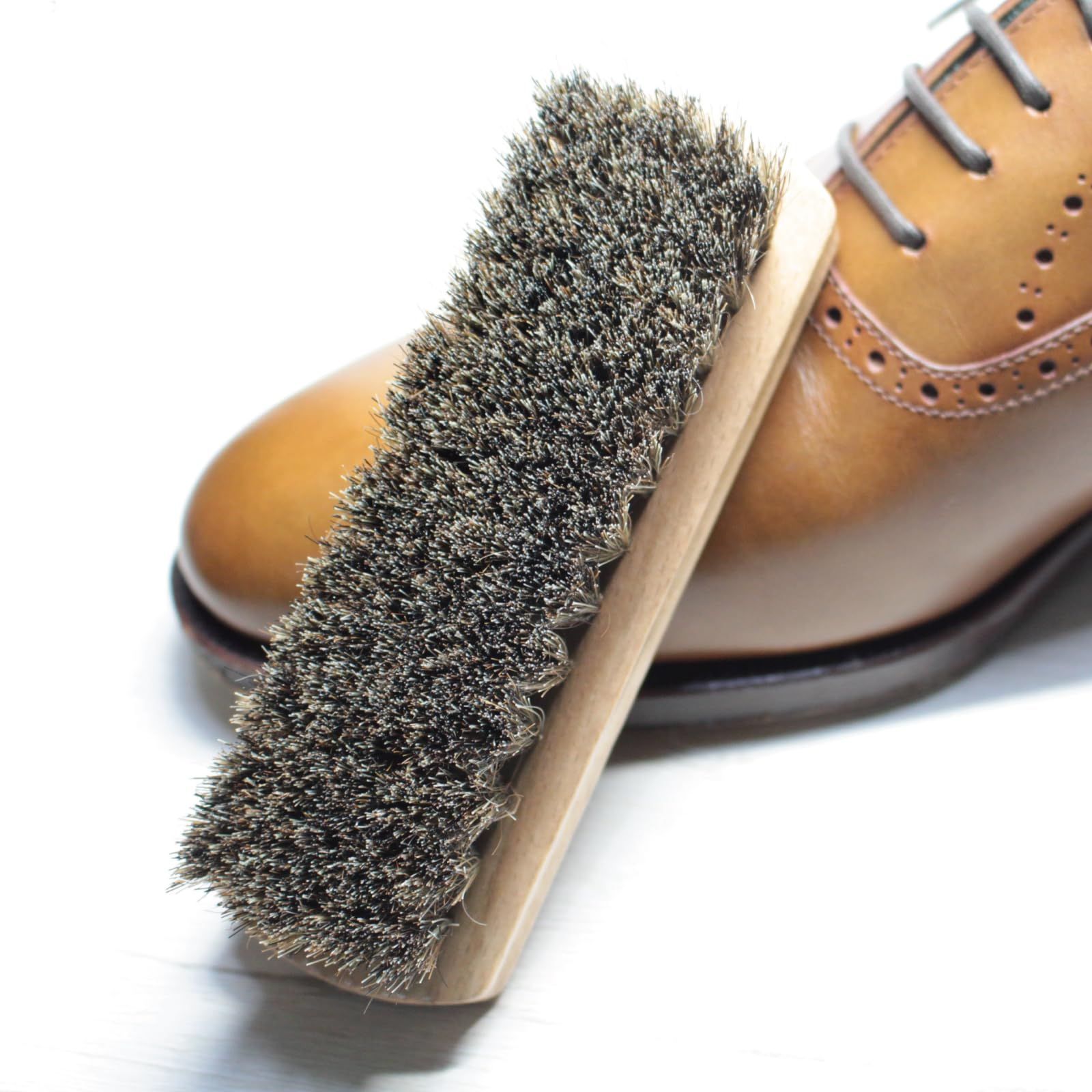  手入れ 野球グローブ 馬毛 クリーム伸ばし 汚れ落とし ホコリ落とし シューケア ハンディーホース 革靴用 レザー用 天然 ブラシ 靴磨き その他 文房具 事務用品