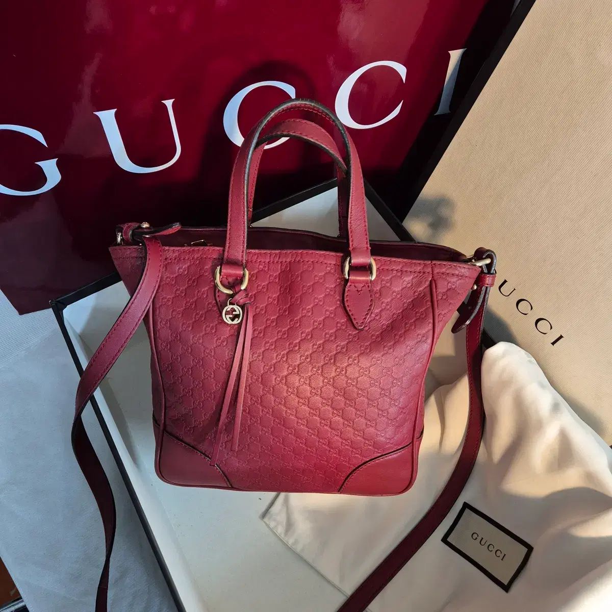 グッチ マイクロシマ 2 WAY トート＆ショルダーバッグ