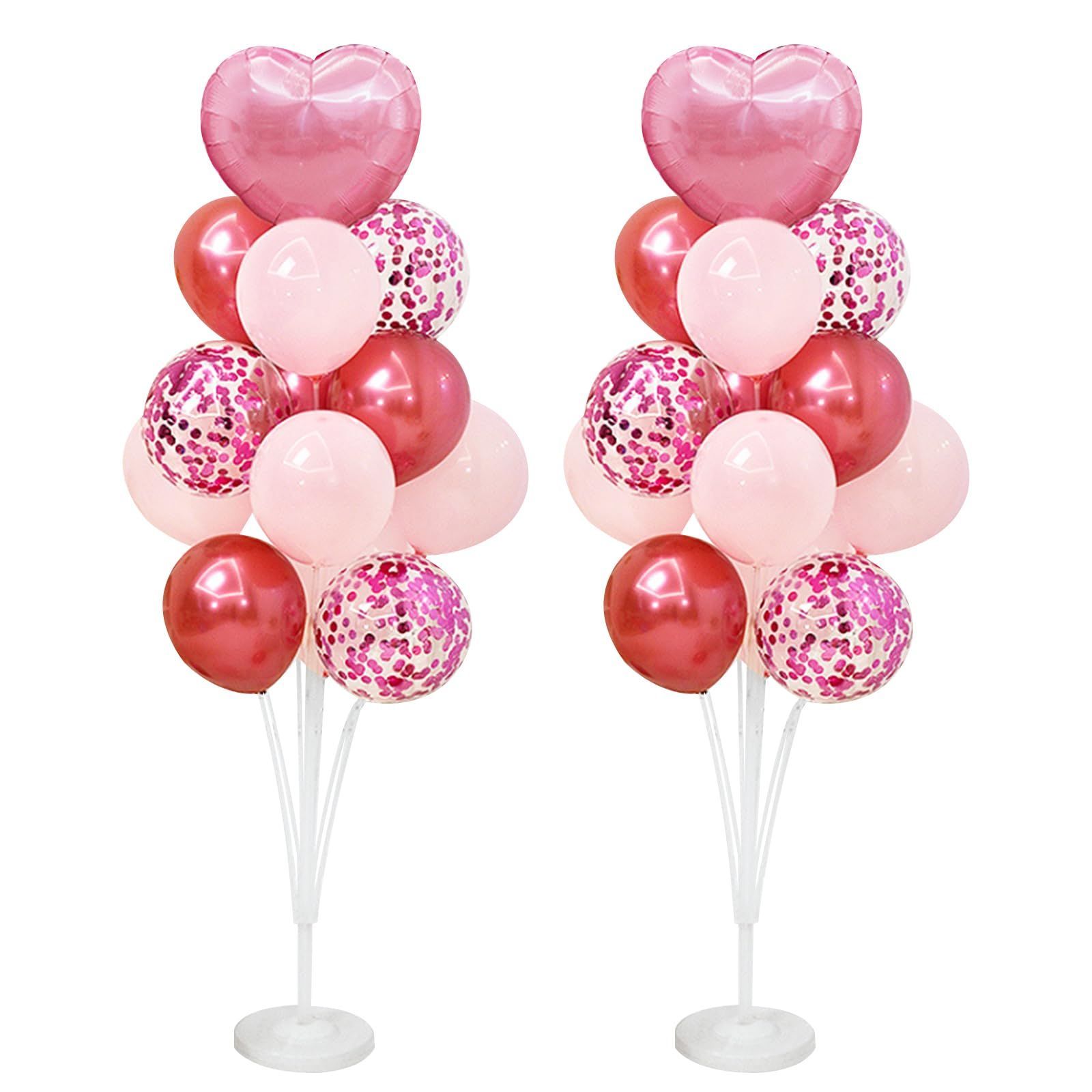 まもなく終了 記念日 告白 プロポーズ 披露宴 パーティー 結婚式 屋外 屋内 イベント サプライズ バレンタインデー 飾り 卓上 ハートのアルミ風船 テーブルボールーン 風船セット バルーンスタンド バレンタイン siawadeky