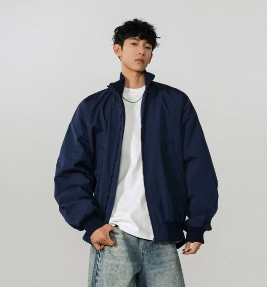 田野アメリカンハイストリート立領男春秋クリーンフィット厚みジャケット野球服