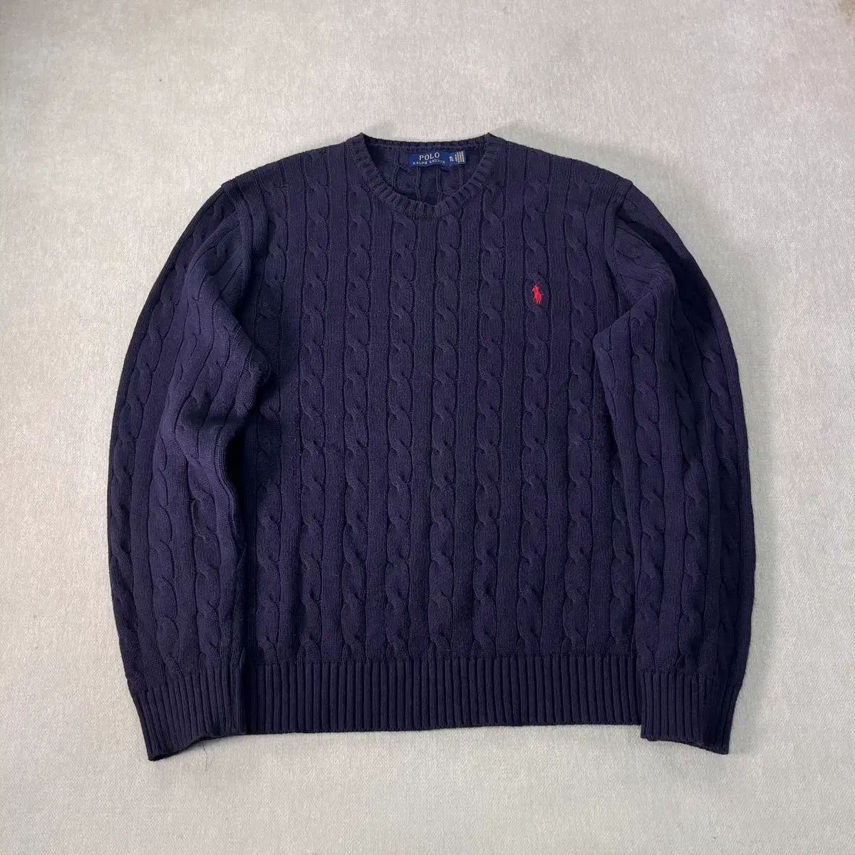 105 ポロラルフローレン ケーブル編み ネイビー ニット