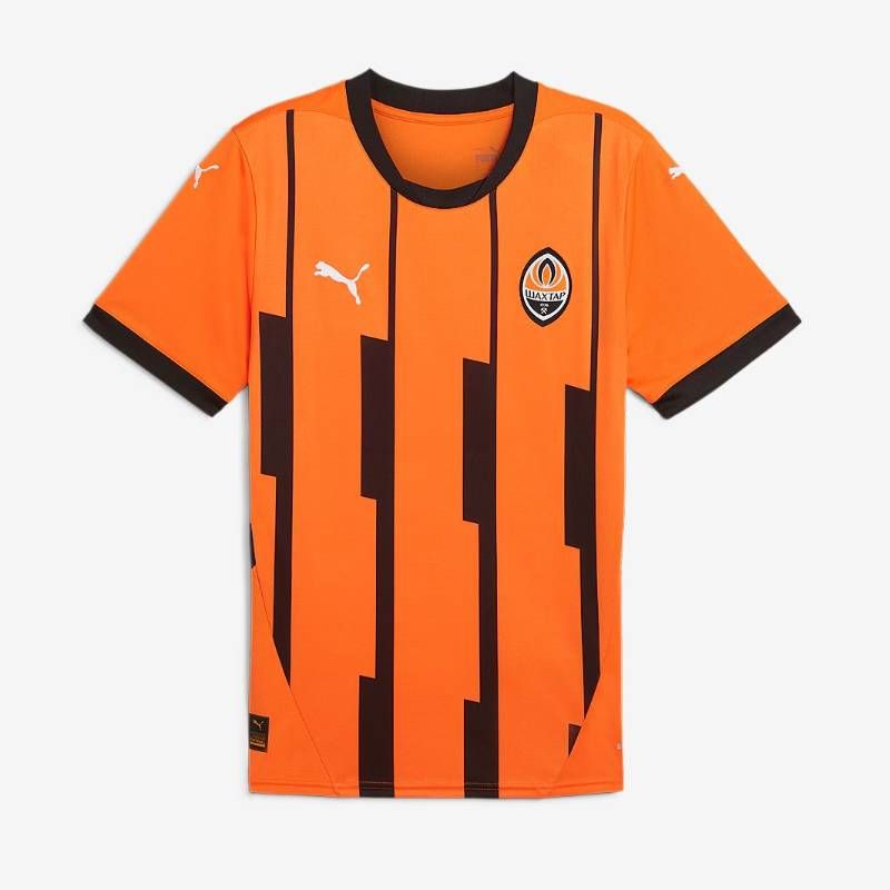 匿名配送 Puma サッカー シャフタール ドネツク 24 25 ホーム シャツ 橙 黒 オレンジ スポンサーなし