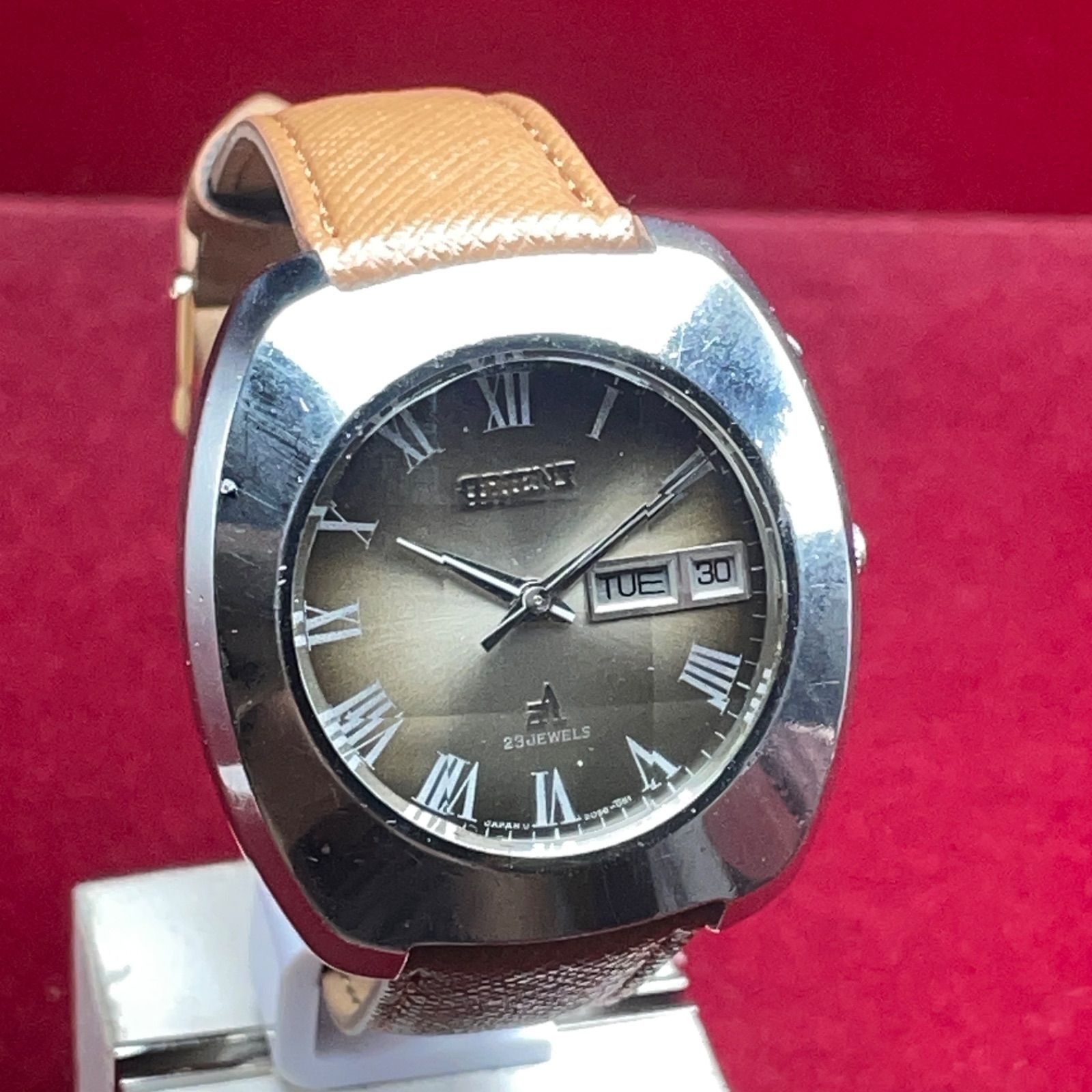 ☆OH済 70s ORIENT クロノエース 9面カットガラス風防新品 自動巻