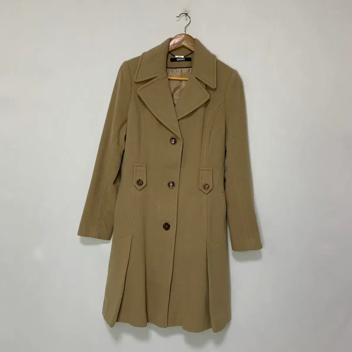 DKNY カシミア ウール コート ベージュ ヴィンテージ レディース ロングコート