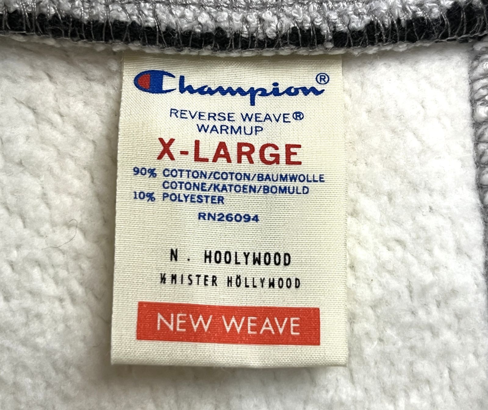 新品 チャンピオン x エヌハリウッド リバースウィーブ 後付けパーカー グレー Champion（チャンピオン） 復刻 後付けパーカー 無地 リバースウィーブ