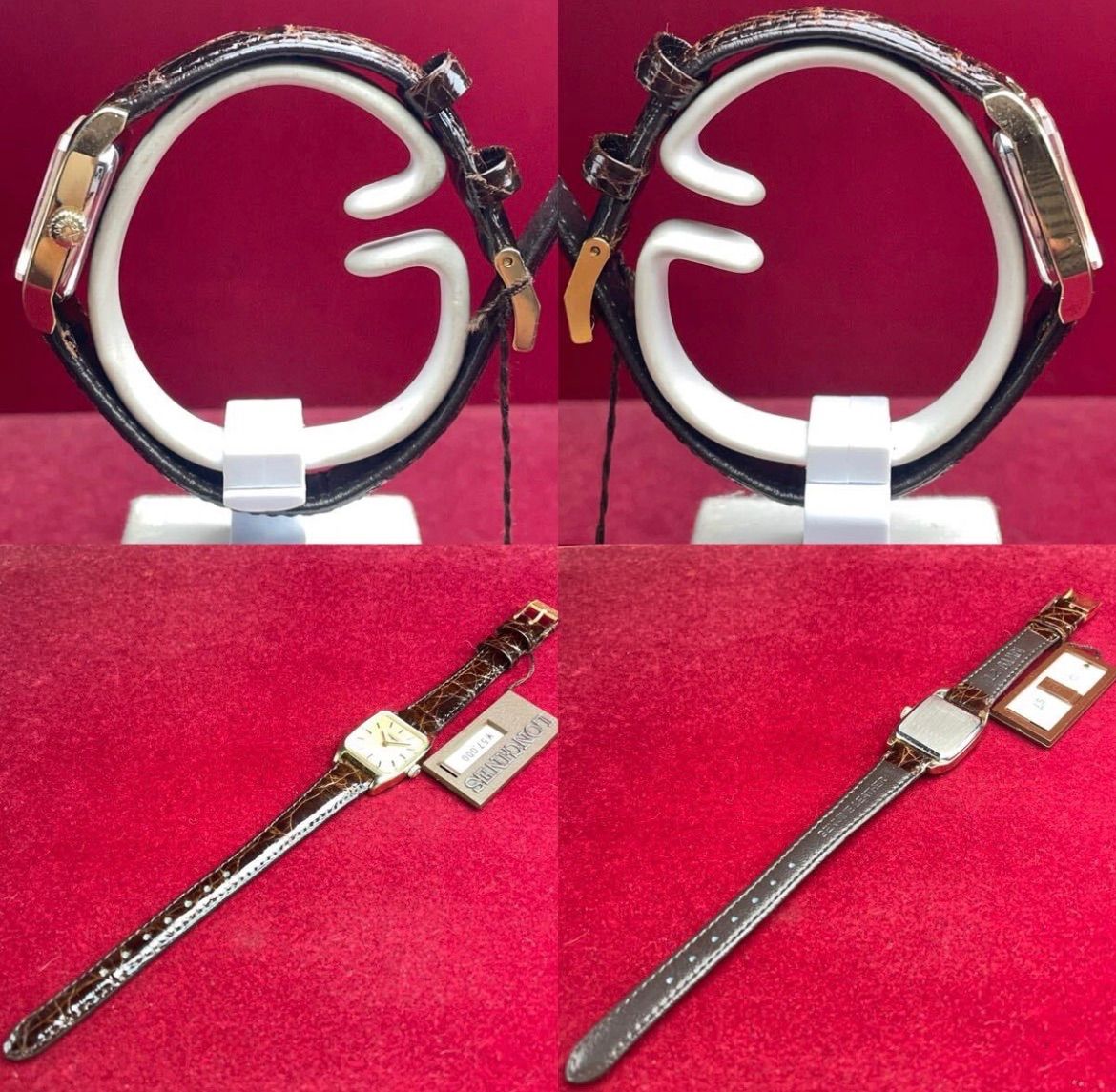  OH済 ♥ 70 s LONGINES 手巻 尾錠 リューズ アンティーク ヴィンテージ ロンジン ゴールド文字盤 稼働 レディース 手巻き時計 腕時計(アナログ)