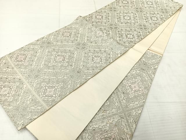 平和屋着物◎六通柄袋帯 オリエント更紗 純プラチナ箔 正絹 逸品 平和屋着物◎六通柄袋帯 オリエント更紗 純プラチナ箔 正絹 逸品