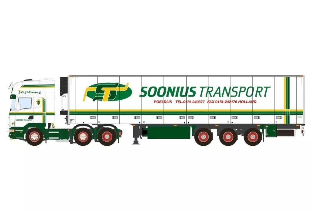 ミニカー 1|50 Soonius SCANIA 4 SERIES TOPLINE 6 X 2 TWIN STEER REEFER TRAILER - 3 AXLE 01-4870