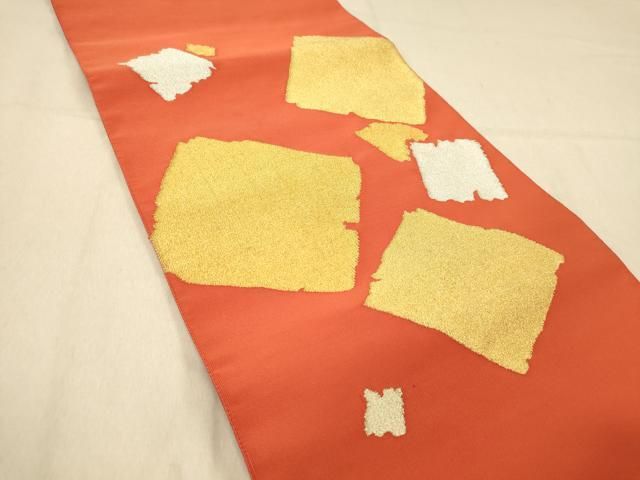 平和屋着物◎爪掻き本綴れ 八寸名古屋帯 箔散らし文 金銀糸 正絹 逸品