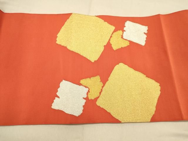 平和屋着物◎爪掻き本綴れ 八寸名古屋帯 箔散らし文 金銀糸 正絹 逸品