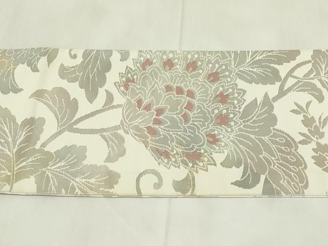 平和屋着物◎九寸名古屋帯 更紗花文 金銀糸 正絹 逸品 DAAZ9512qp