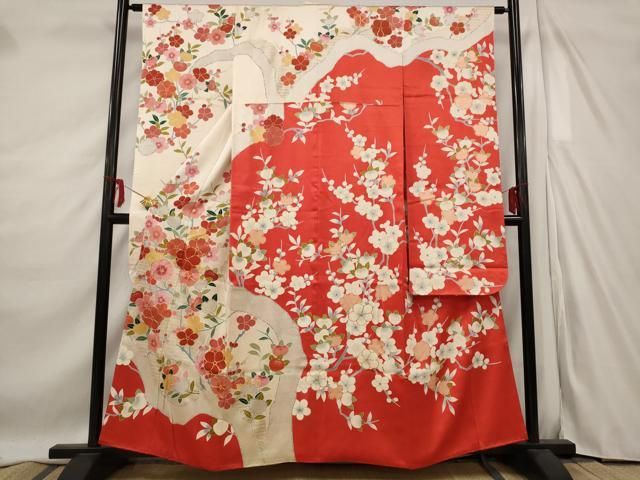 平和屋着物□豪華振袖 駒刺繍 枝花文 金彩 正絹 逸品 AABE4495st