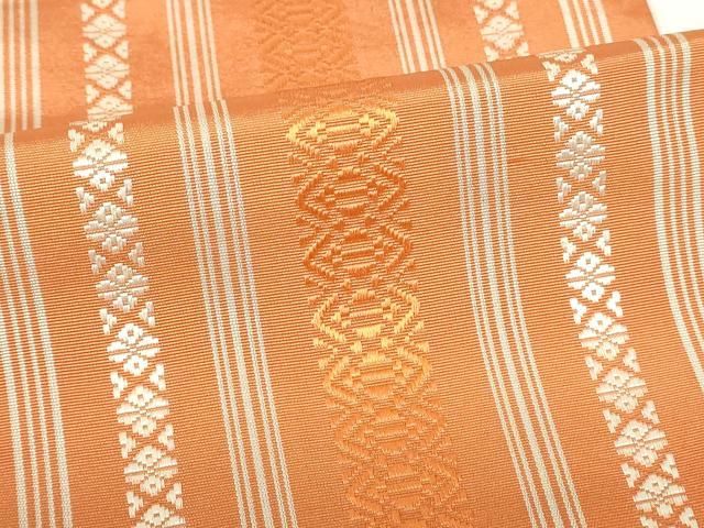 平和屋着物◎本場筑前博多織 半幅帯 献上 証紙付き 正絹 逸品