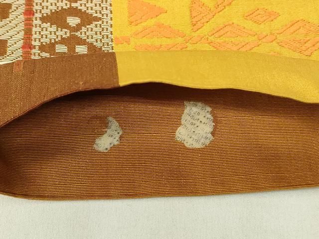 平和屋着物◎本場筑前博多織 西陣 半幅帯 間道 正絹 逸品 DABA5556qp