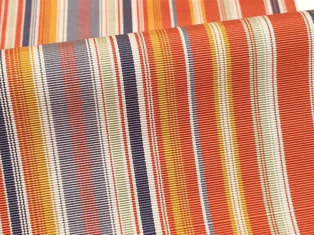 平和屋着物◎本場筑前博多織 両面 半幅帯 縞 献上 証紙付き 正絹 逸品