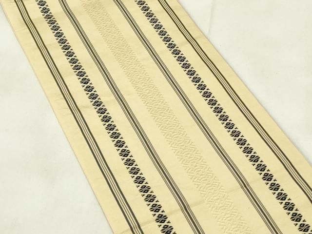 平和屋着物◎本場筑前博多織 両面 半幅帯 献上 正絹 逸品 DABA5577qp