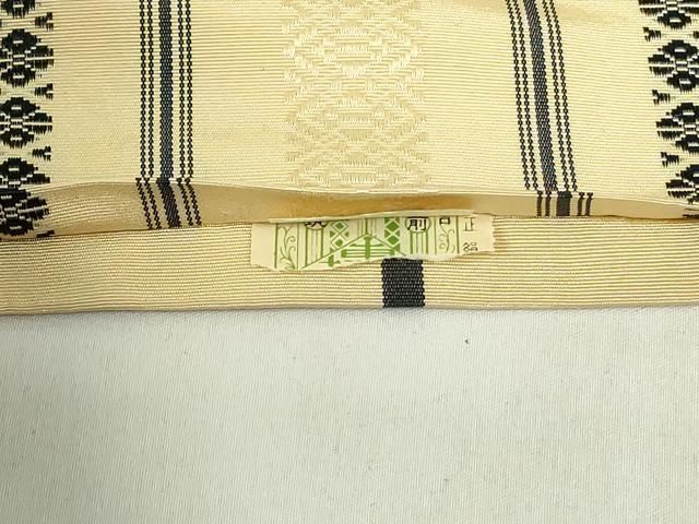 平和屋着物◎本場筑前博多織 両面 半幅帯 献上 正絹 逸品 DABA5577qp