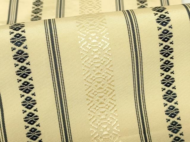 平和屋着物◎本場筑前博多織 両面 半幅帯 献上 正絹 逸品 DABA5577qp