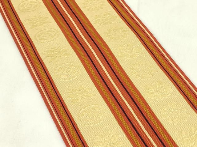 平和屋着物◎本場筑前博多織 半幅帯 花間道 正絹 逸品 DABA5580qp