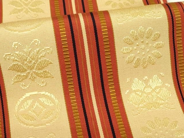 平和屋着物◎本場筑前博多織 半幅帯 花間道 正絹 逸品 DABA5580qp