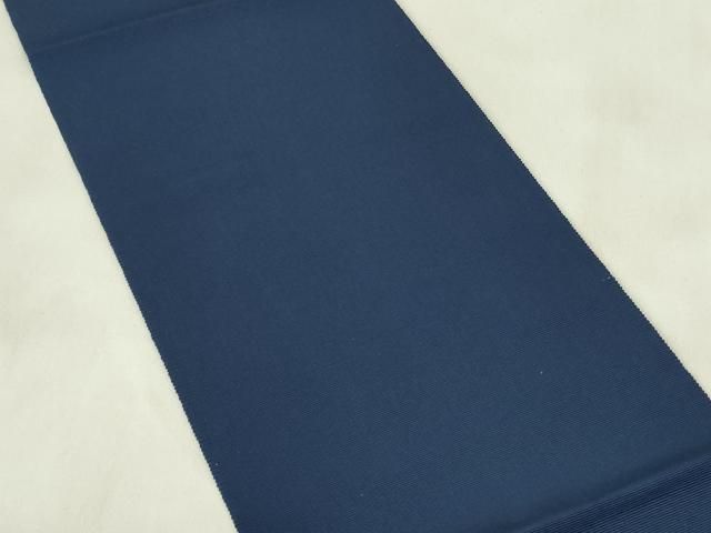 平和屋着物○男性 本場筑前博多織 両面 角帯 献上 紺青色 正絹 逸品
