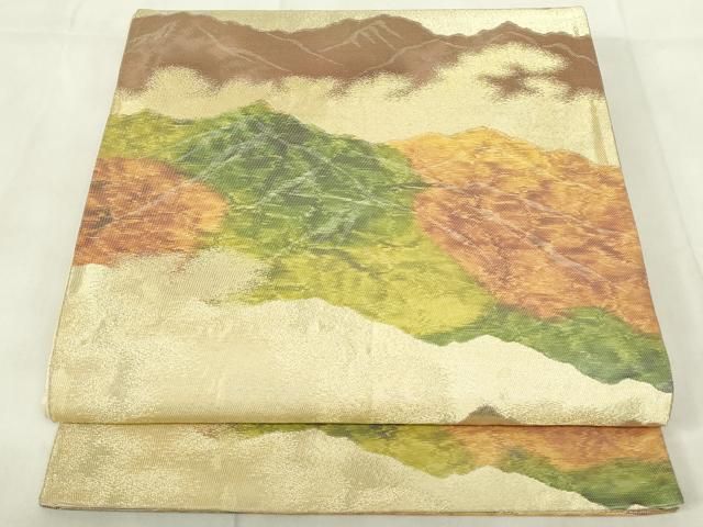 平和屋着物◎六通柄袋帯 霞文 金銀糸 正絹 逸品 DABA5599qp - メルカリ