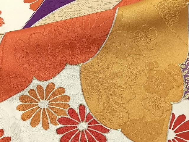 平和屋着物□豪華振袖 駒刺繍 吉祥花文 金彩 正絹 逸品 CABB2744xi