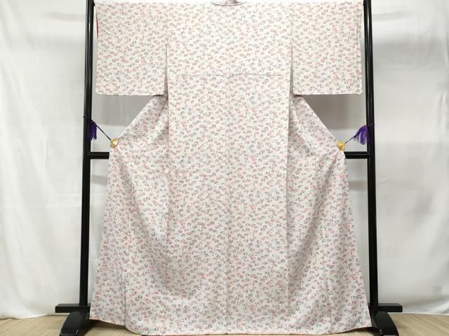 平和屋着物□上質な小紋 流水鴛鴦文 鬼しぼ縮緬 正絹 逸品 CABB3856fb