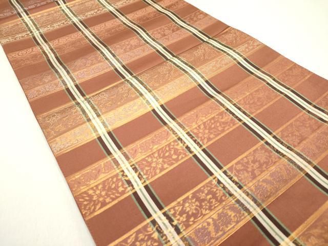 平和屋着物◎六通柄袋帯 花唐草間道 金糸 正絹 逸品 DAAZ1890xg - メルカリ