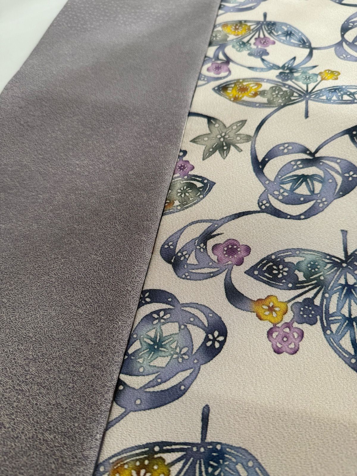 江戸小紋 紫グレー