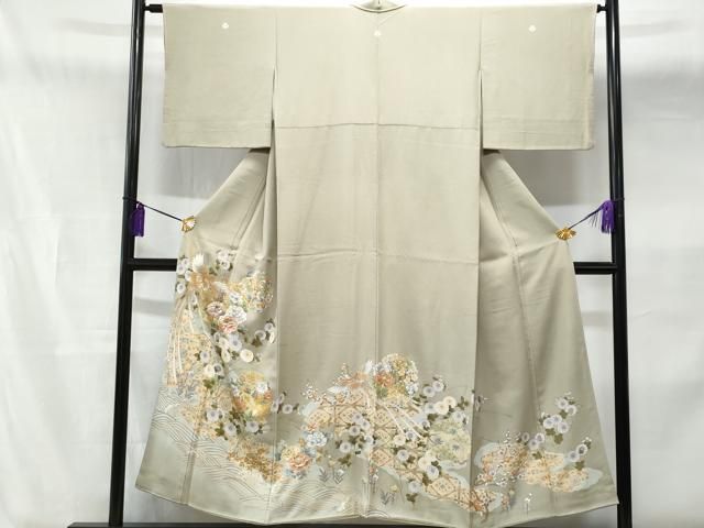 平和屋着物□豪華色留袖 刺繍 立波鳳凰花丸文 金銀彩 正絹 逸品