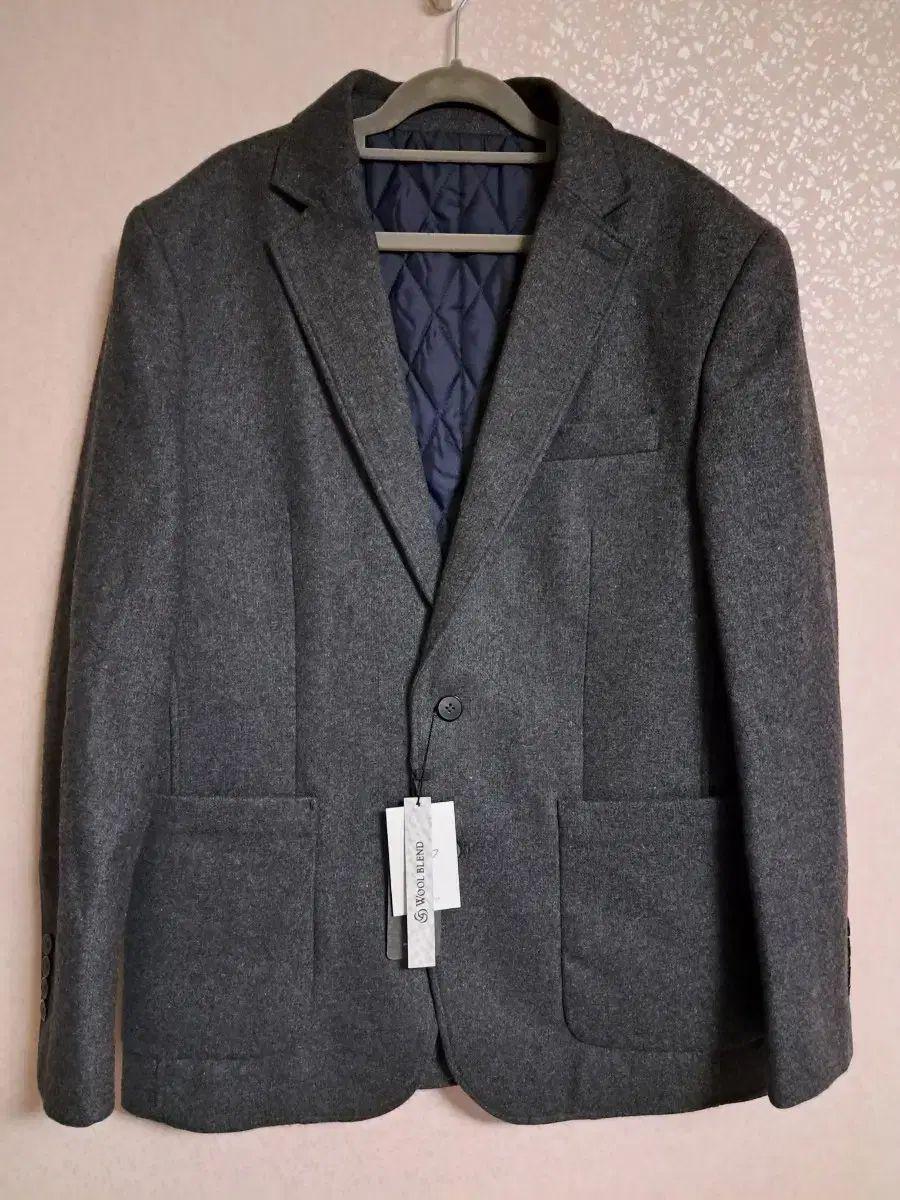 ウールブレンド メンズ ウール ジャケット グレー