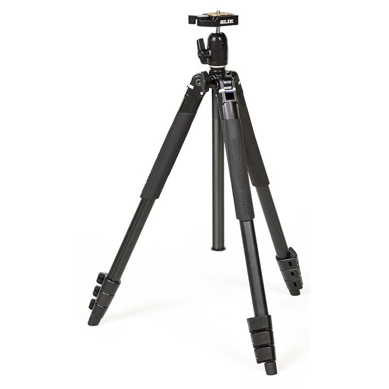 SLIK 三脚 エアリー L 100 WQ ダブルクイックシューセット アルミ 4段 レバーロック式 自由雲台 脚反転式