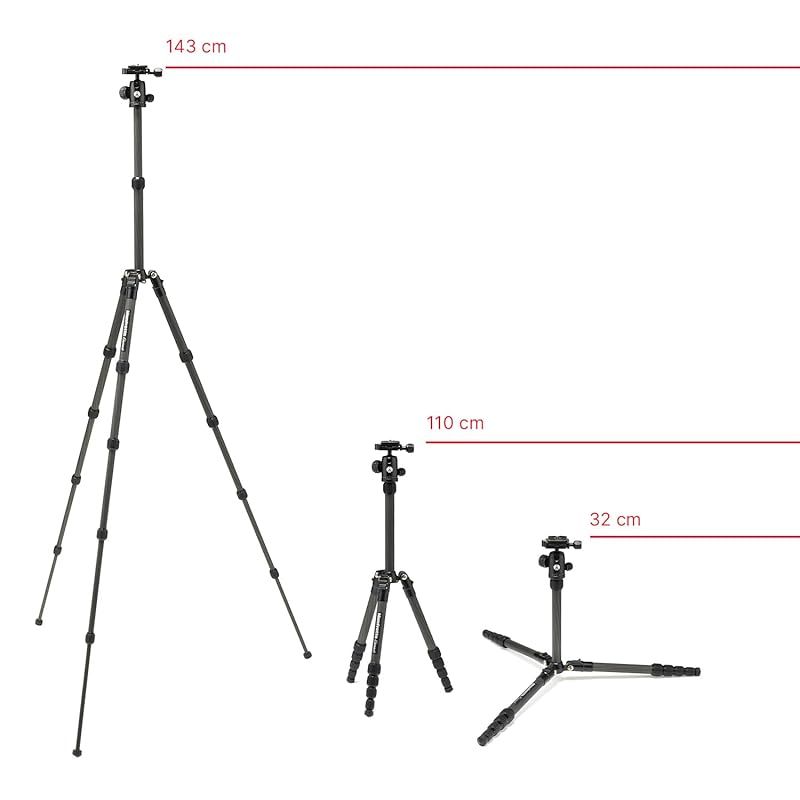 マンフロット Manfrotto Element 三脚 スモール ブラックカーボン 耐荷重6 kg 5段 開脚角度3段階調整 コンパクト 軽量 キャリングケース付属 BH
