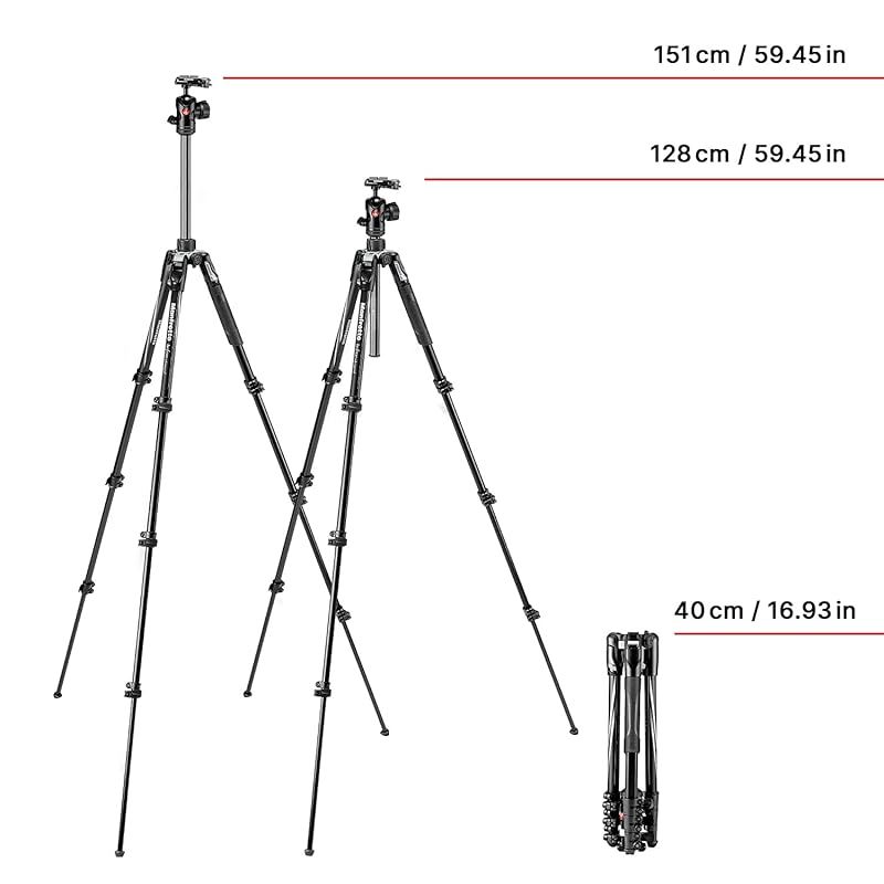 ヴァイテック Manfrotto Befreeアドバンス アルミ4段 黒 L三脚キット BH 8 kg耐荷重 151 cm全伸高 40 cm縮長 1 59 kg MH 494 BH雲台