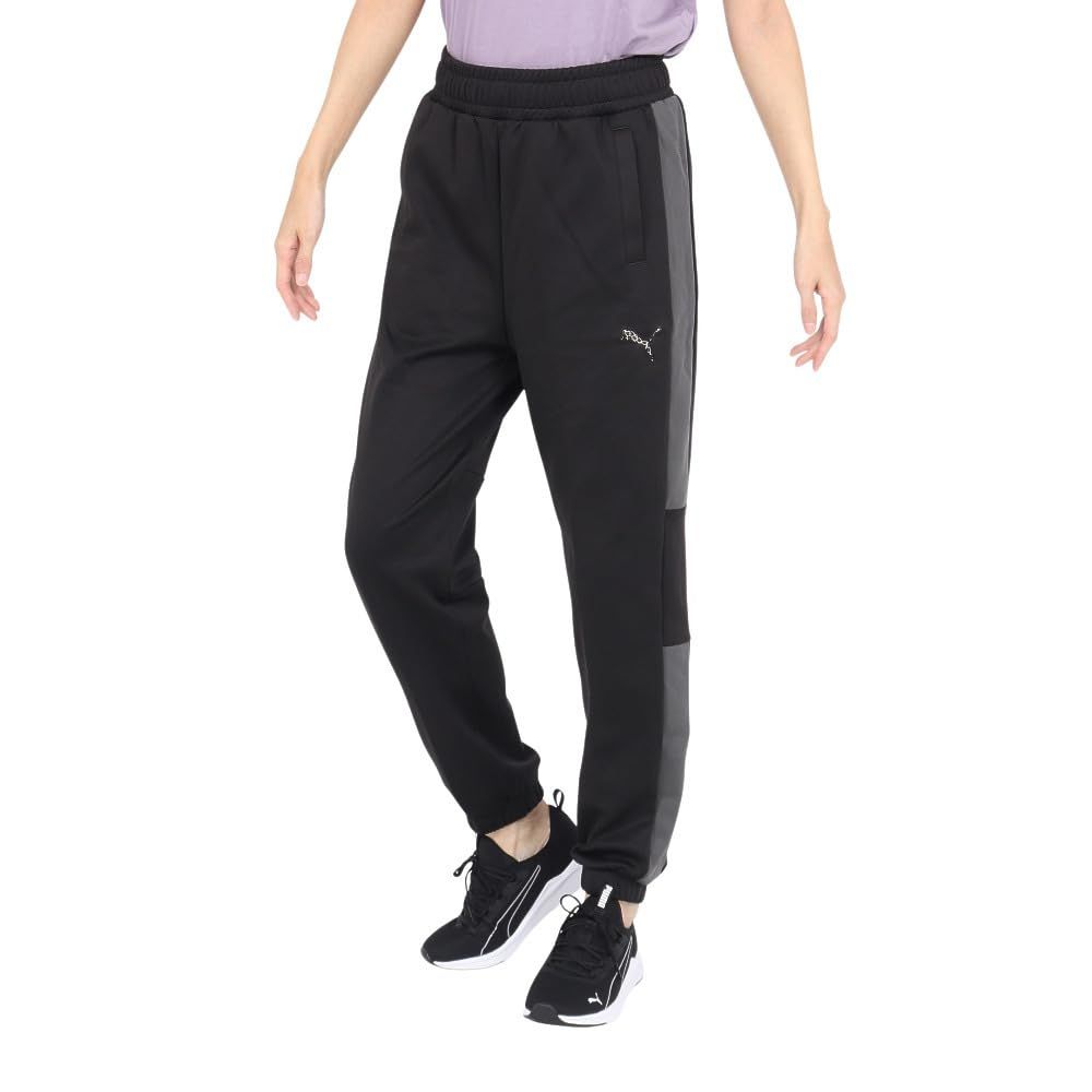 PUMA プーマ 吸収速乾 トレーニング ヨガ 裏フリース TRN EDGE パンツ 526098 レディース 24年秋冬カラー ブラック 01 XL