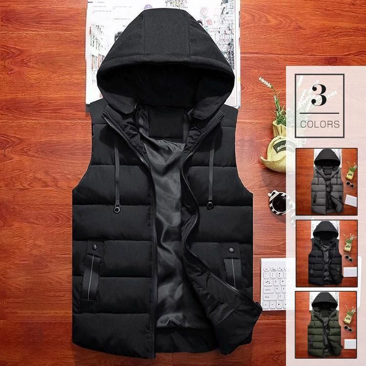 ダウンベスト メンズ 　ライト 保温 防風 フード付き 軽量 カップル　中綿　ダウンコート ジップ ジャンパー 秋冬 ダウン ダウンベスト メンズ ライト 保温 防風 フード付き 軽量 カップル 中綿