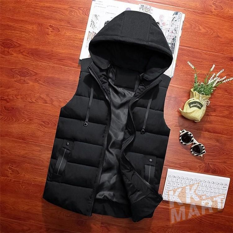ダウンベスト メンズ ライト 保温 防風 フード付き 軽量 カップル 中綿