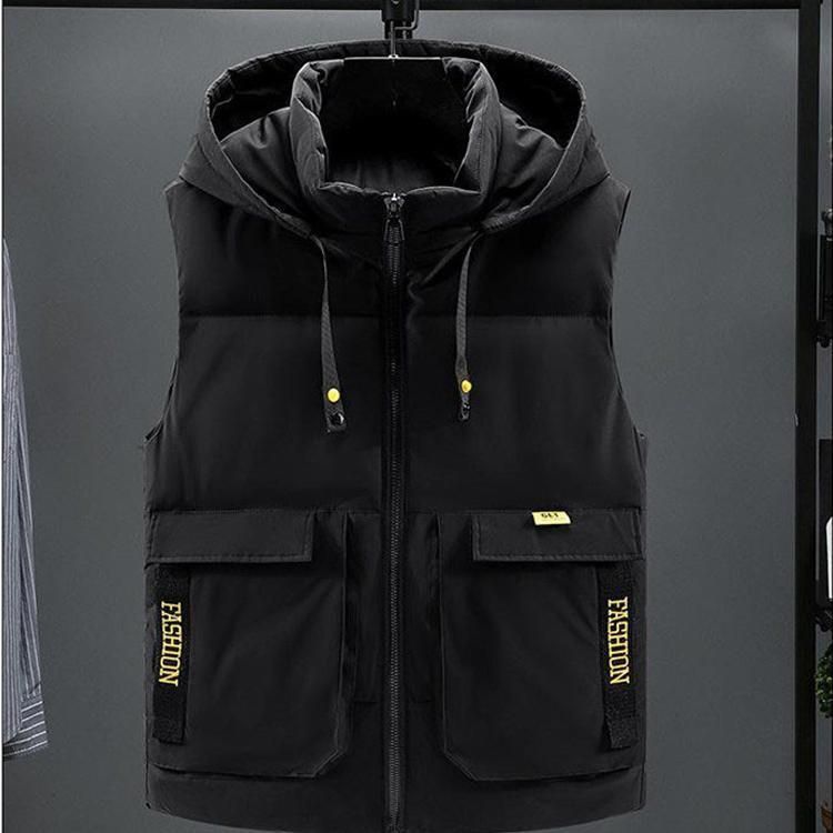 ダウンベスト メンズ ライト 軽量 中綿ベスト フード付き ジレベスト