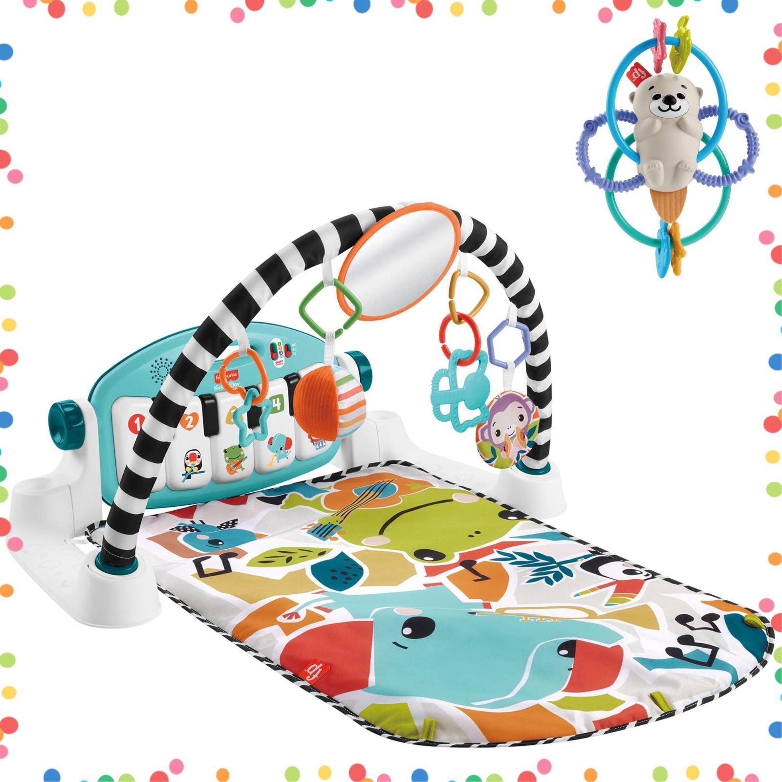 在庫処分 price あんよでキック 感覚が育つ４WAYバイリンガル ピアノジムとかみかみラッコ 歯固めラトル のセット フィッシャープライス fisher 赤ちゃん 幼児おもちゃ 知育 学習玩具 室内遊具 ベビージム プレイマット 英語 外国