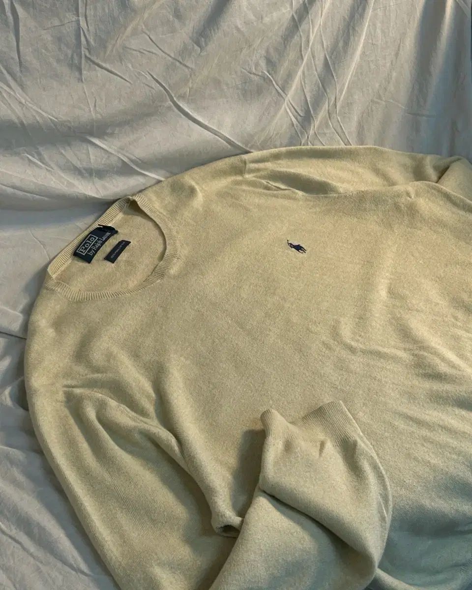 ポロラルフローレン ピマコットン ベージュ ニット XL