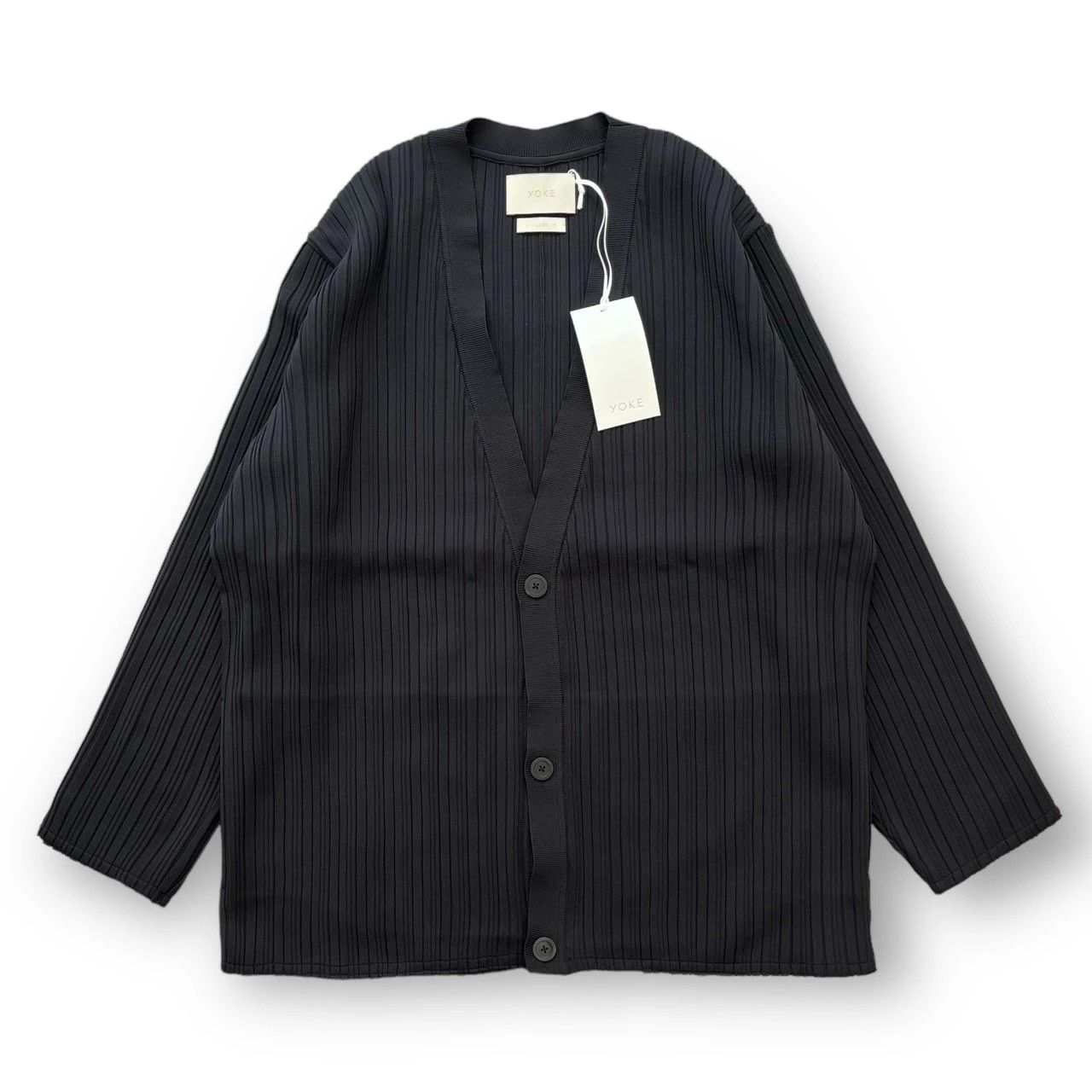 参考上代50600円 未使用 YOKE 22SS Pleated Knit Cardigan プリーツ 